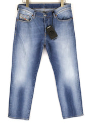 DIESEL D-Mihtry 009NF Mens Jeans W34/L30 Blue Washed Straight  Stretch Button