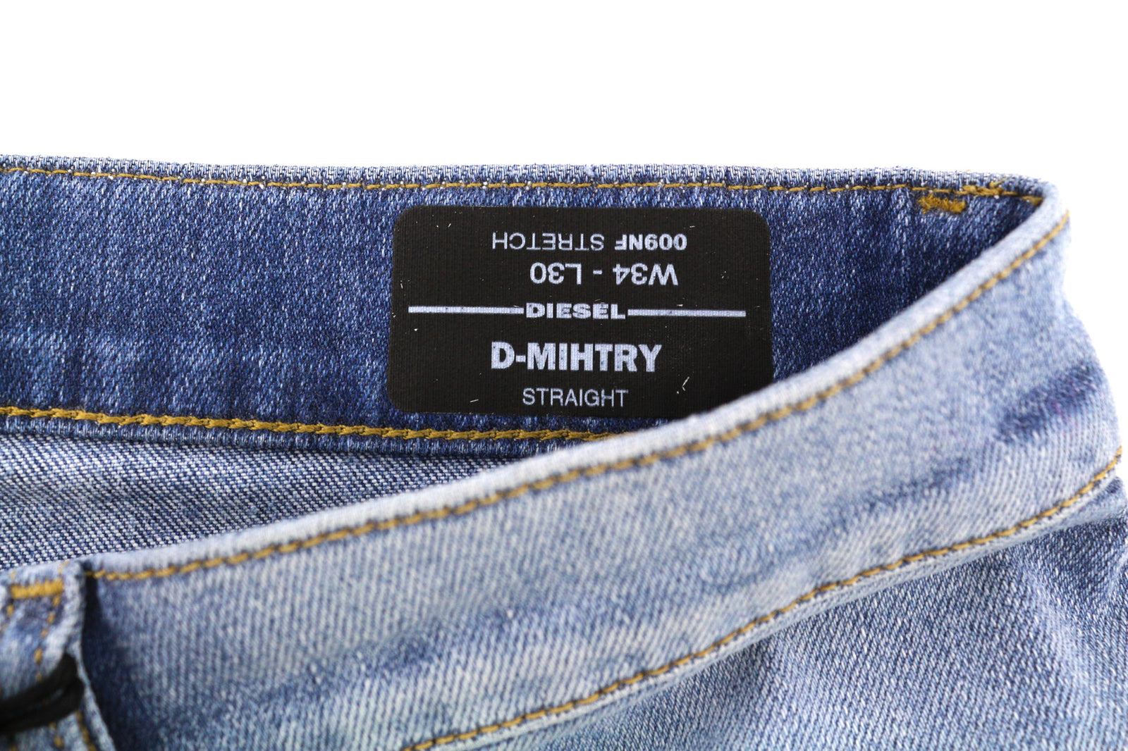 DIESEL D-Mihtry 009NF Mens Jeans W34/L30 Blue Washed Straight  Stretch Button