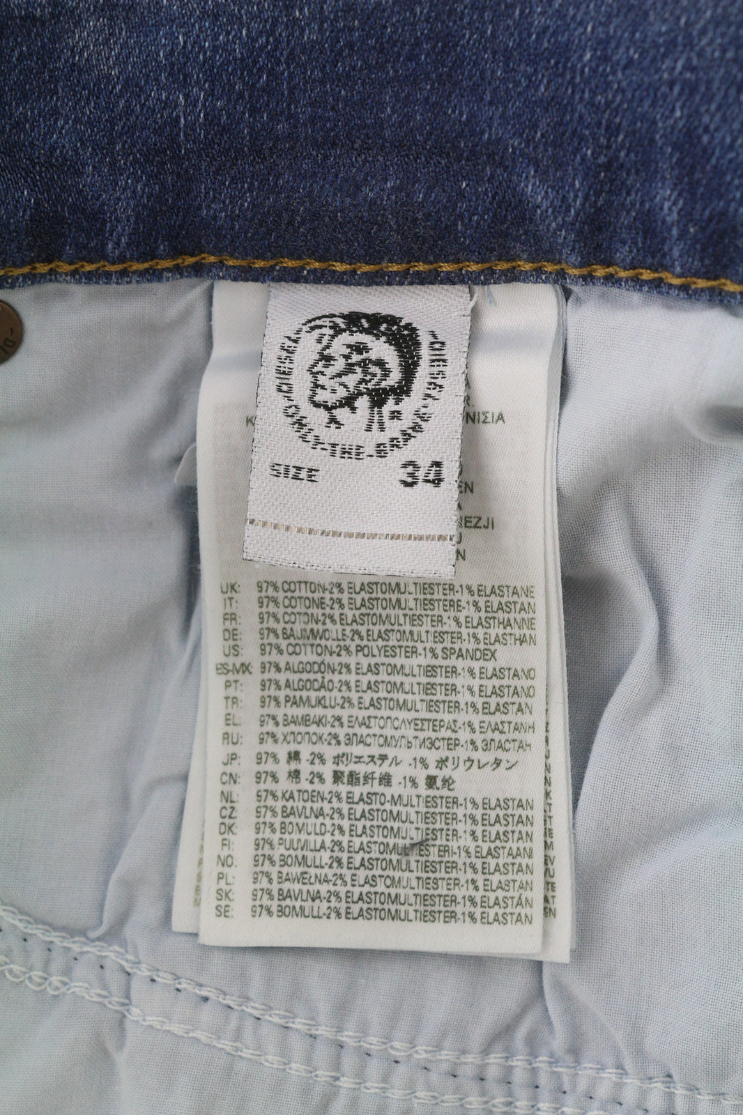 DIESEL D-Mihtry 009NF Mens Jeans W34/L30 Blue Washed Straight  Stretch Button