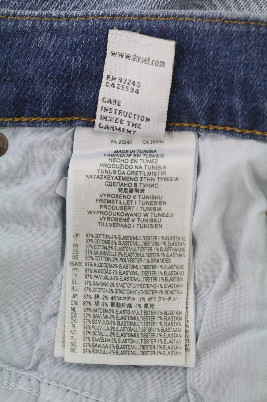 DIESEL D-Mihtry 009NF Mens Jeans W34/L30 Blue Washed Straight  Stretch Button