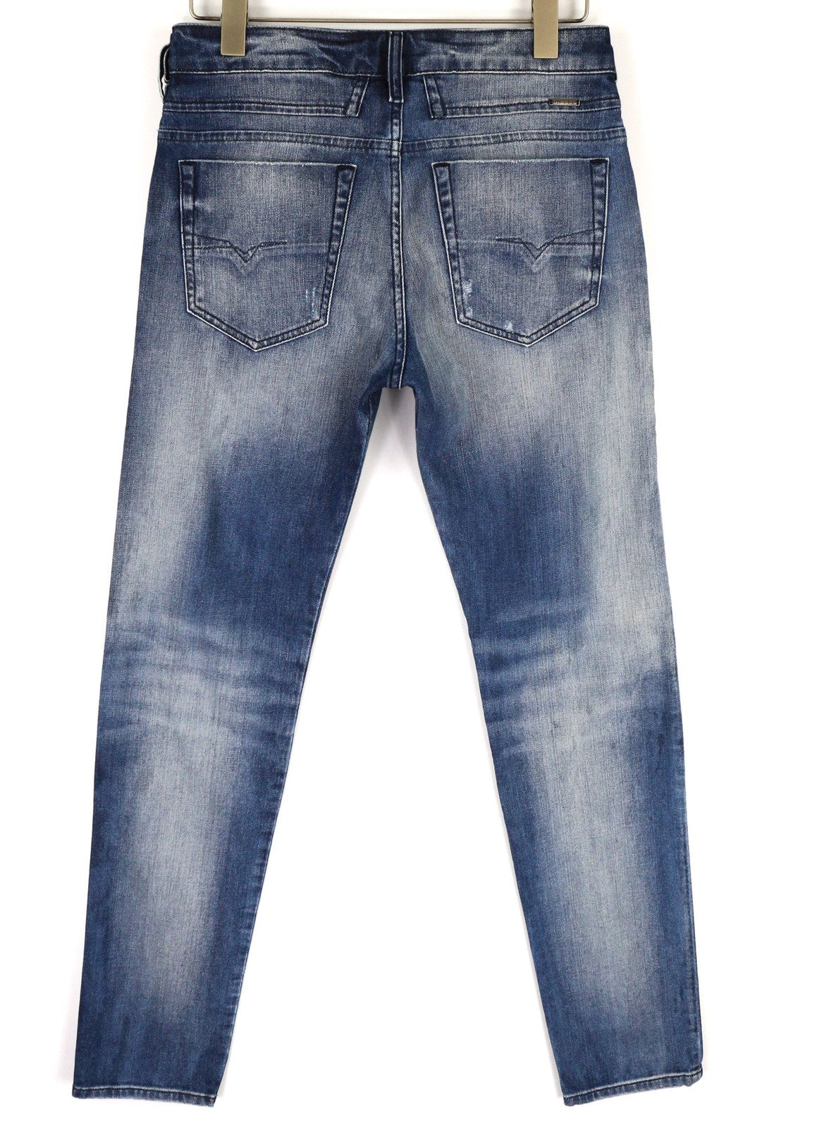 DIESEL D-Bazer 084DD Mens Jeans W29/L34 Blue Washed Tapered  Stretch Distress