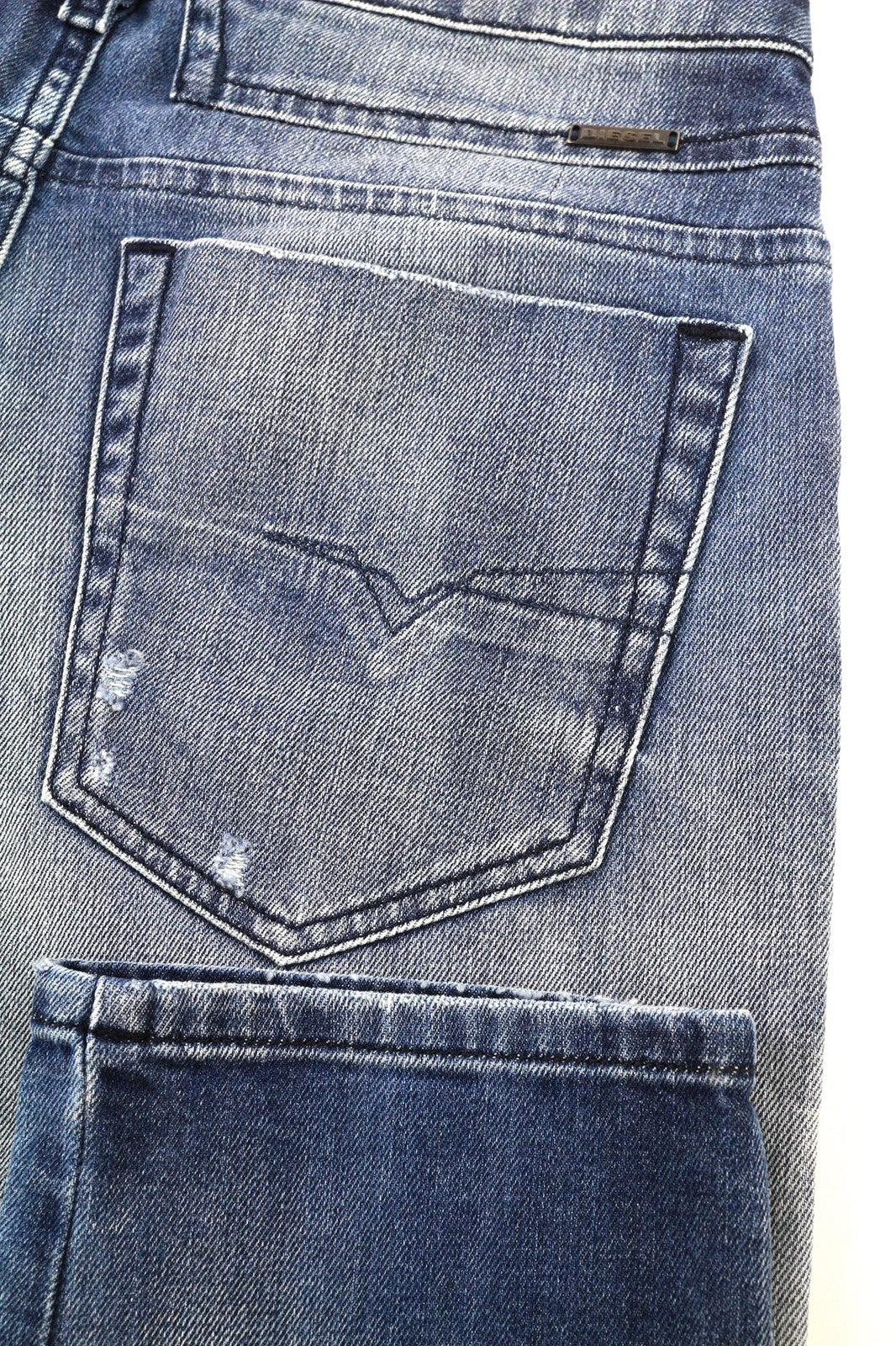 DIESEL D-Bazer 084DD Mens Jeans W29/L34 Blue Washed Tapered  Stretch Distress