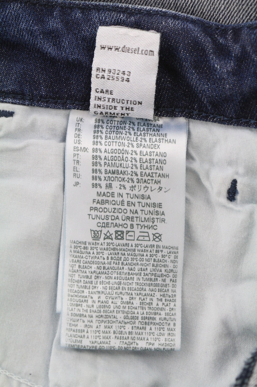 DIESEL D-Bazer 084DD Mens Jeans W29/L34 Blue Washed Tapered  Stretch Distress