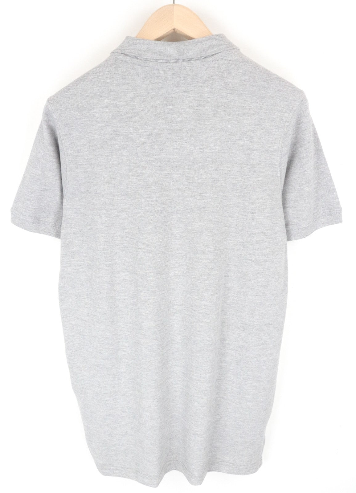 TOMMY HILFIGER M Men T-Shirt Light Grey Melange Classic Polo Neck Jersey Cotton