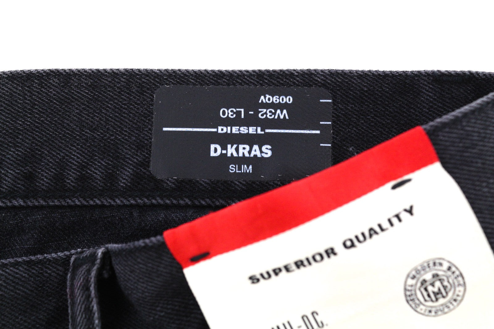 DIESEL D-Kras 009QV Mens Jeans W32/L30 Black Slim  Art Paint Buttoned RRP€420