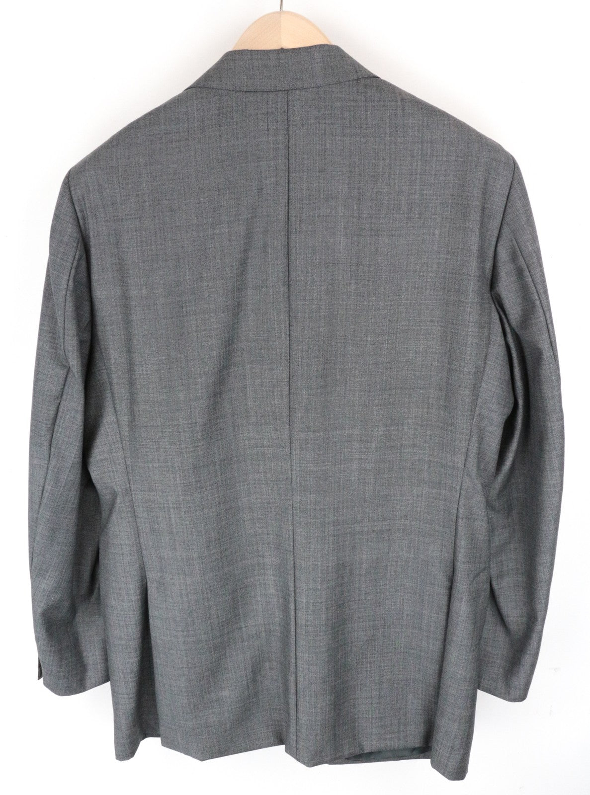 SUITSUPPLY Lazio UK44R vyriškas švarkas, pilkas melanžas grynos vilnos plonos ryklio odos spausdinimas 