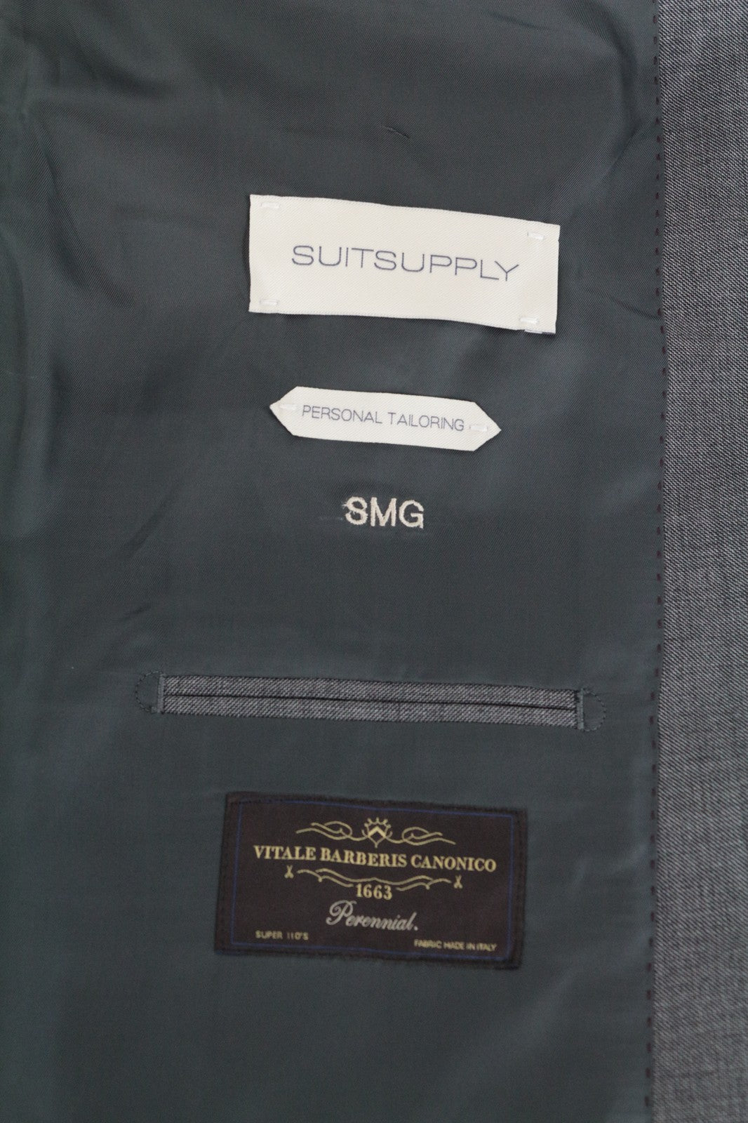 SUITSUPPLY Lazio UK44R vyriškas švarkas, pilkas melanžas grynos vilnos plonos ryklio odos spausdinimas 