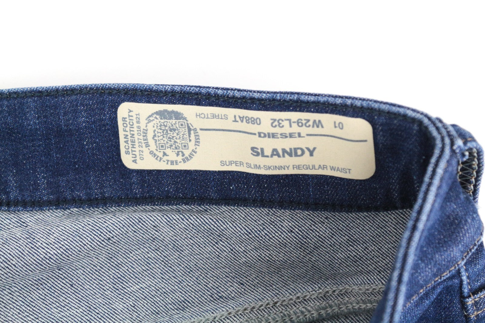 DIESEL Slandy 088AT W29/L32 Women Jeans Distressed Super Slim Skinny Fit Blue