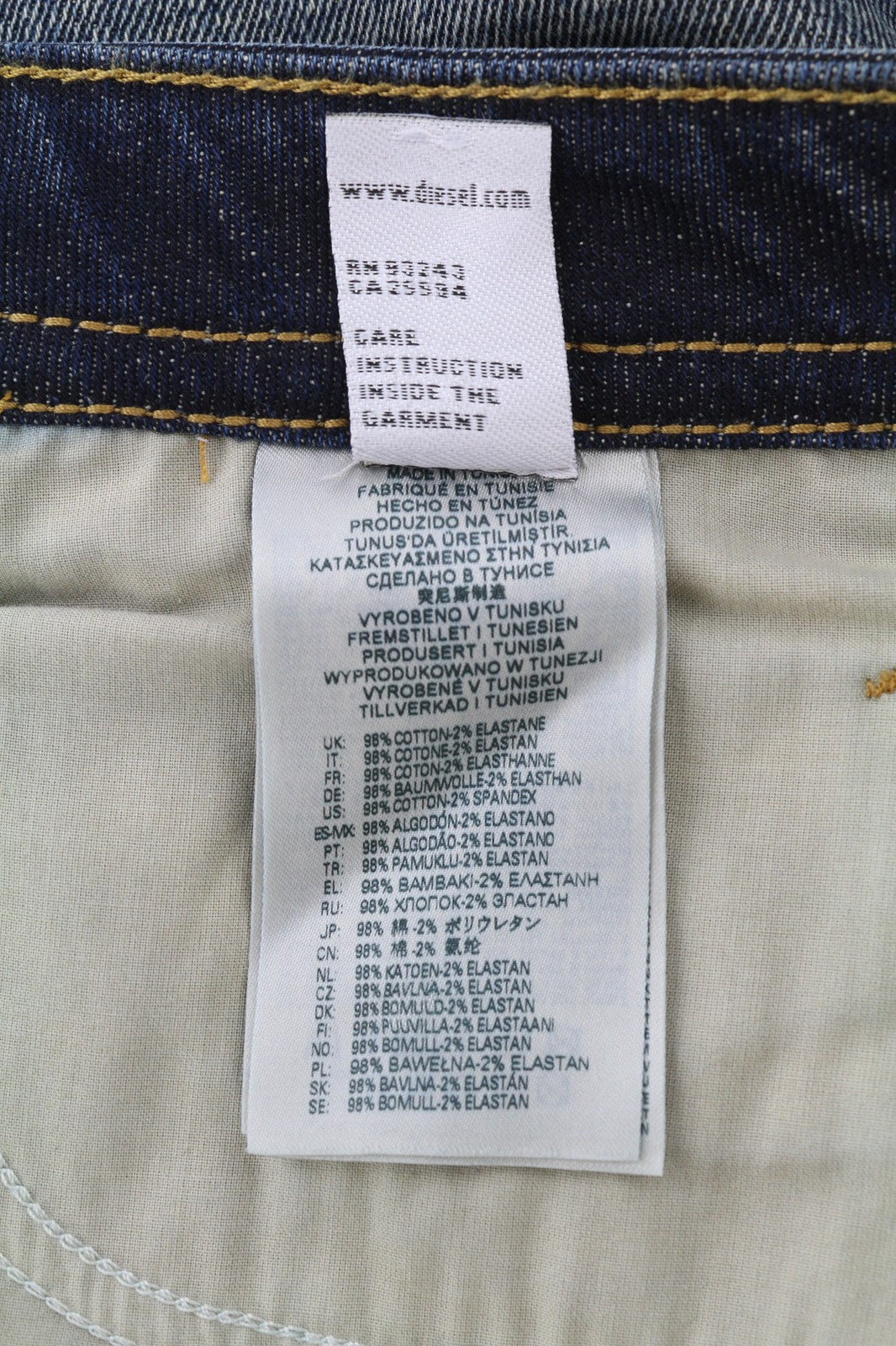 DIESEL Thommer-X 0096U Mens Jeans W40/L32 Blue Washed Distress Slim  Zip Fly