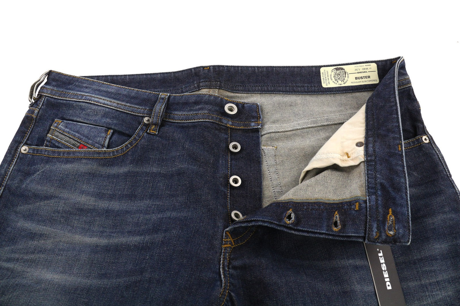 DIESEL Buster 084ZU Mens Jeans W40/L32 Washed Regular Slim Tapered  Stretch