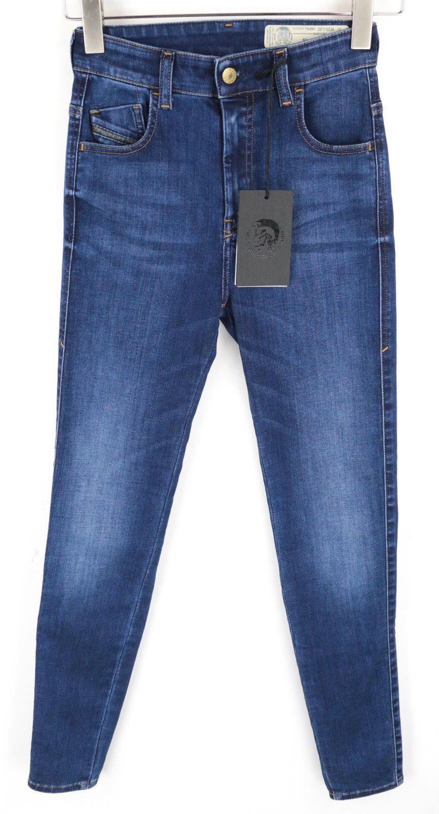 DIESEL Slandy-High 089AJ W25/L32 Women Jeans Blue Super Stretch Super Skinny