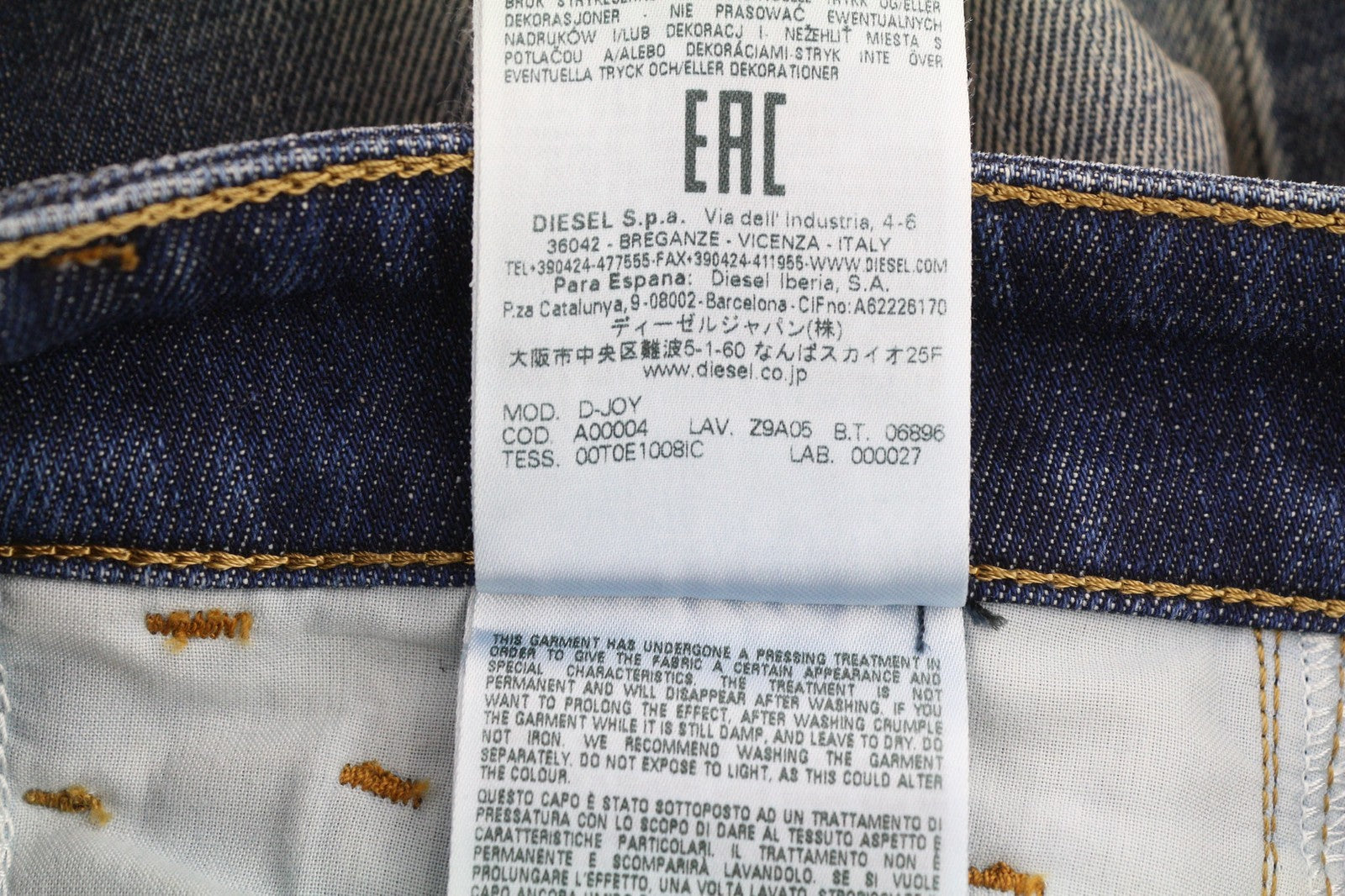 DIESEL D-Joy Z9A05 Womens Jeans W26/L32 Blue Washed Slim Regular Waist Stretch