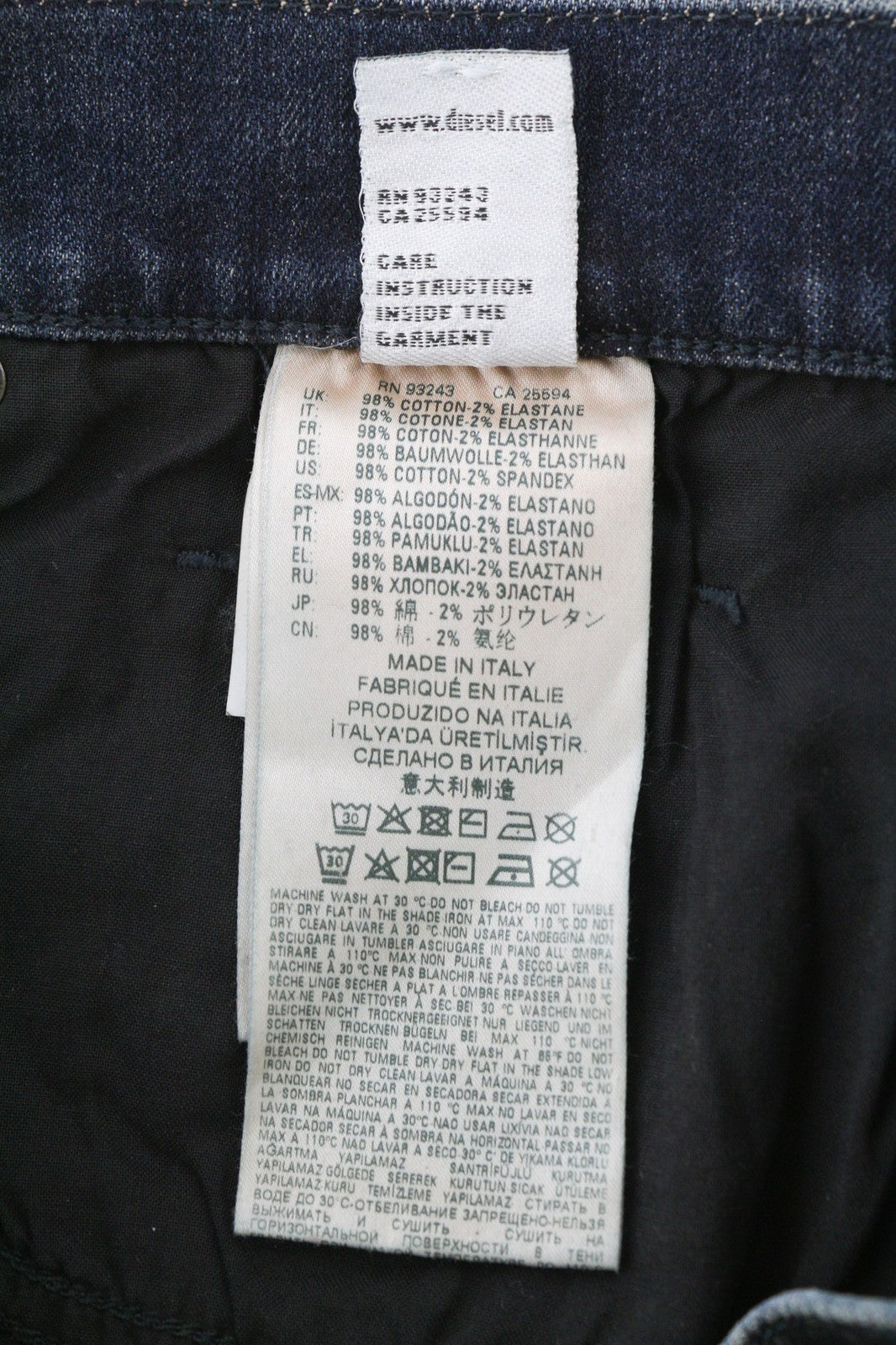 DIESEL D-Amny 069QM Mens Jeans W32/L32 Dark Washed Skinny  Stretch Zip