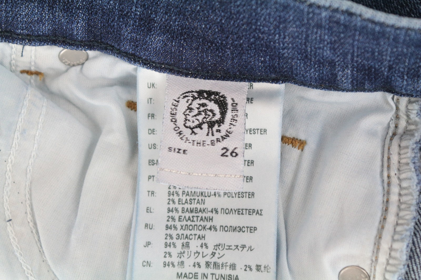 DIESEL Sandy R68MA W26/L30 Women Jeans Regular Slim Straight Stretch Mid-Blue