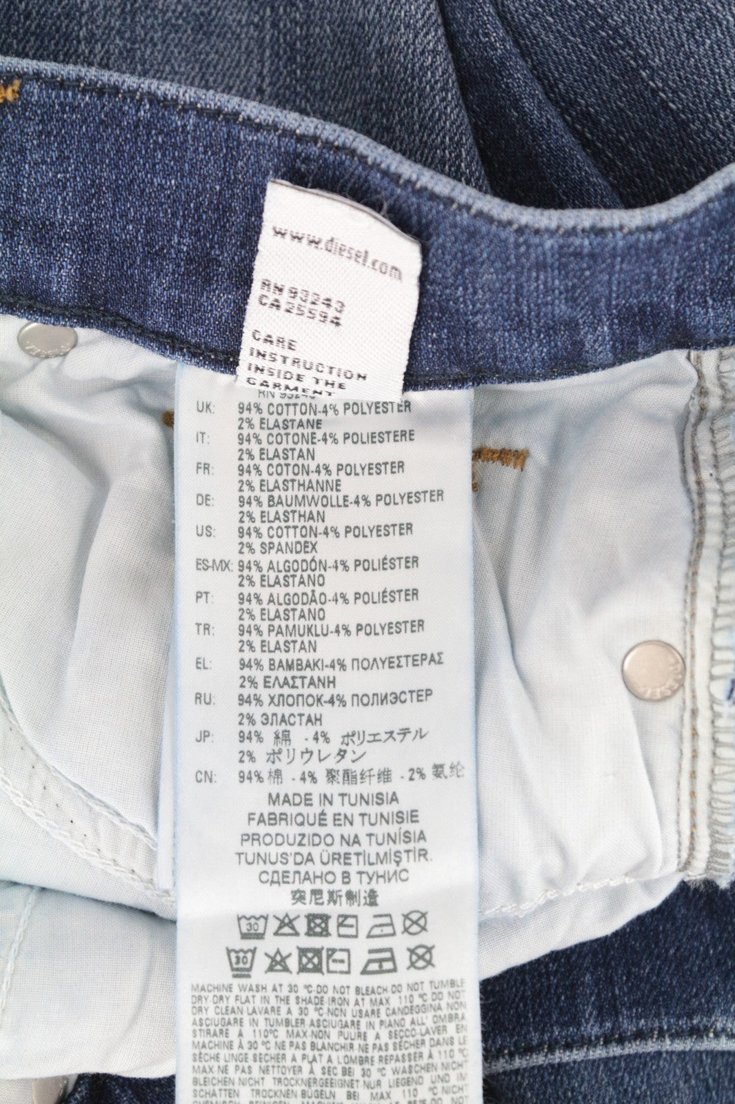 DIESEL Sandy R68MA W26/L30 Women Jeans Regular Slim Straight Stretch Mid-Blue