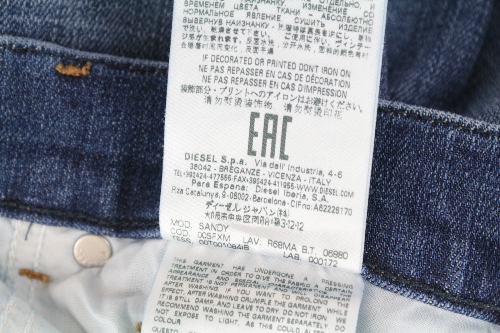 DIESEL Sandy R68MA W26/L30 Women Jeans Regular Slim Straight Stretch Mid-Blue