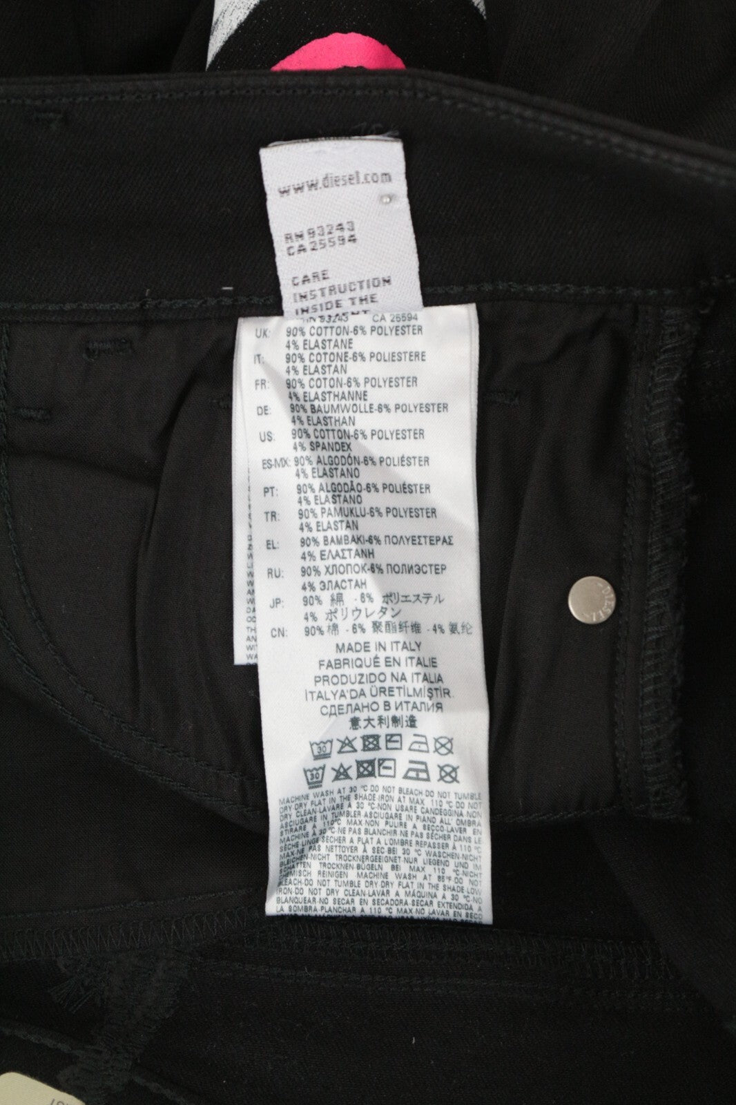 DIESEL Slandy-SP5 069KX W29/L32 Women Jeans Stretch Super Skinny Zipped Black