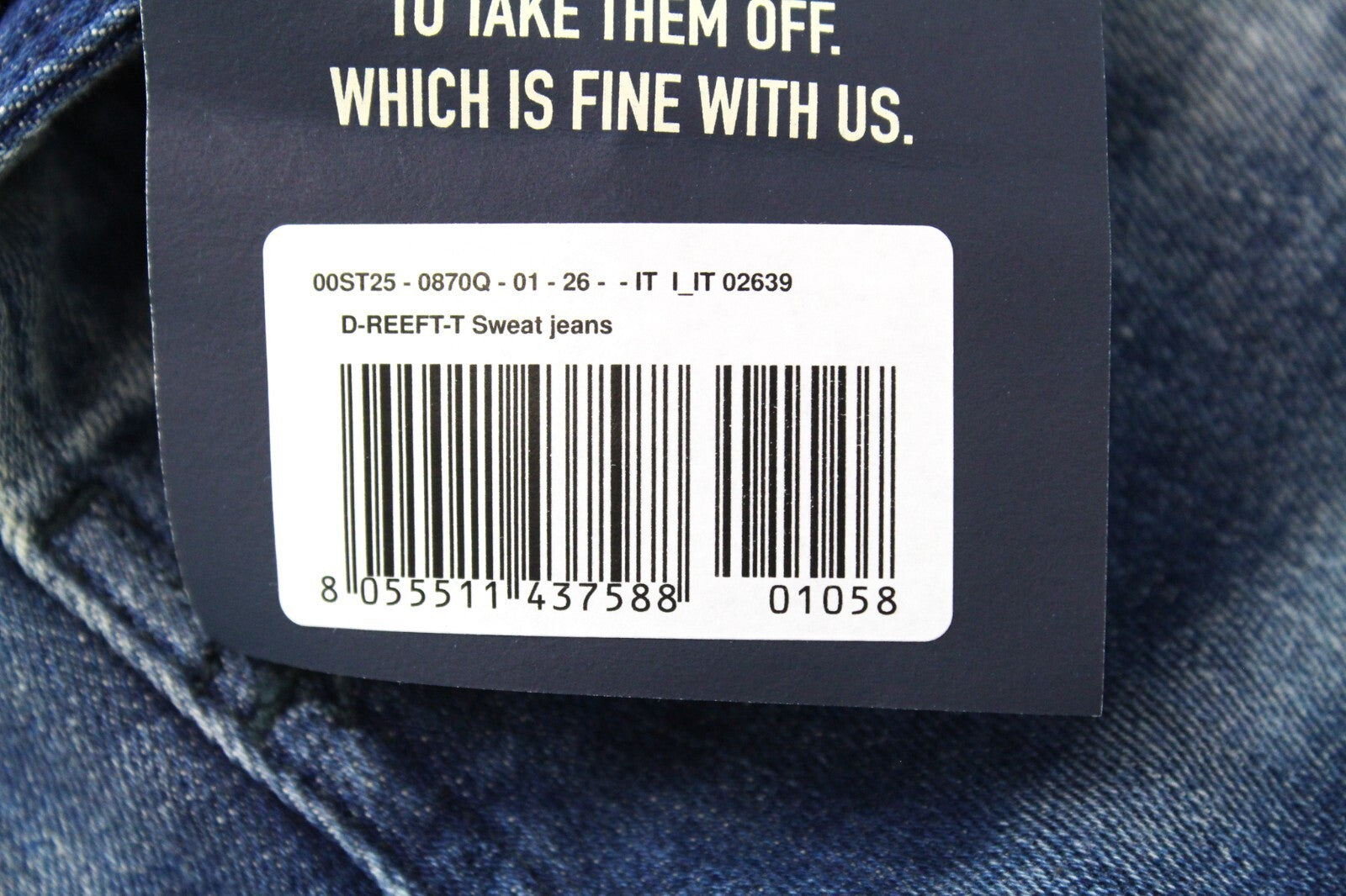 DIESEL D-Reeft-T 0870O W26 Men Jeans Aged Look Stained Sweat Jogg Skinny Boys