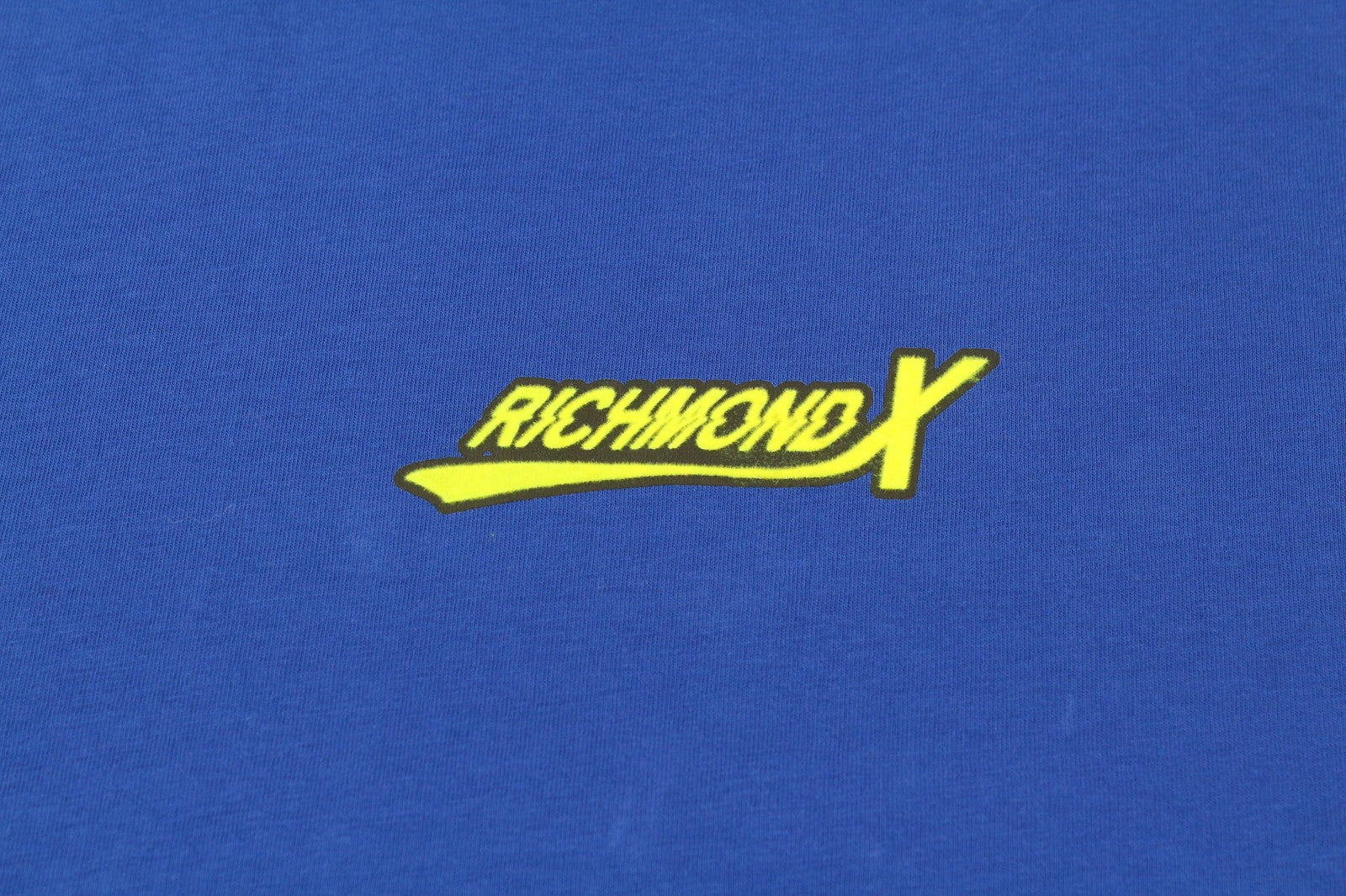 JOHN RICHMOND Mens T-Shirt M Blue Short Sleeve Crew Neck Yellow  All Seasons