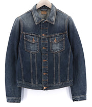 NUDIE Billy Dark Authentic  Mens Jacket M Blue Unlined Spread Neck Regular