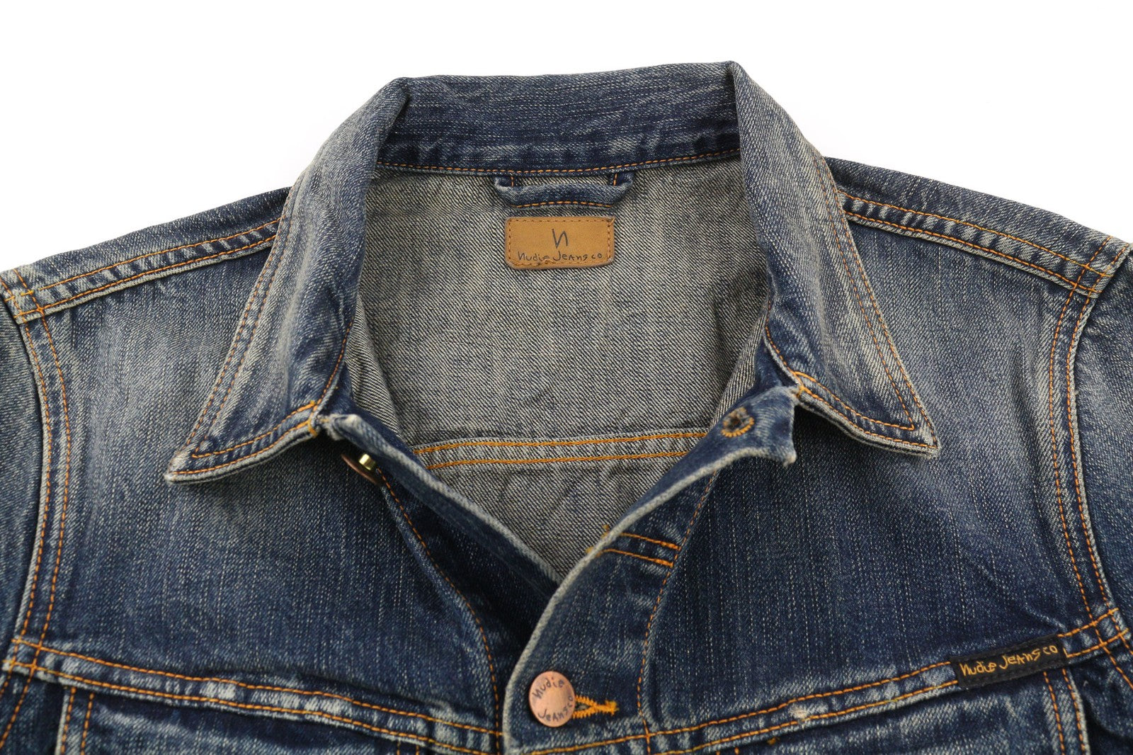 NUDIE Billy Dark Authentic  Mens Jacket M Blue Unlined Spread Neck Regular