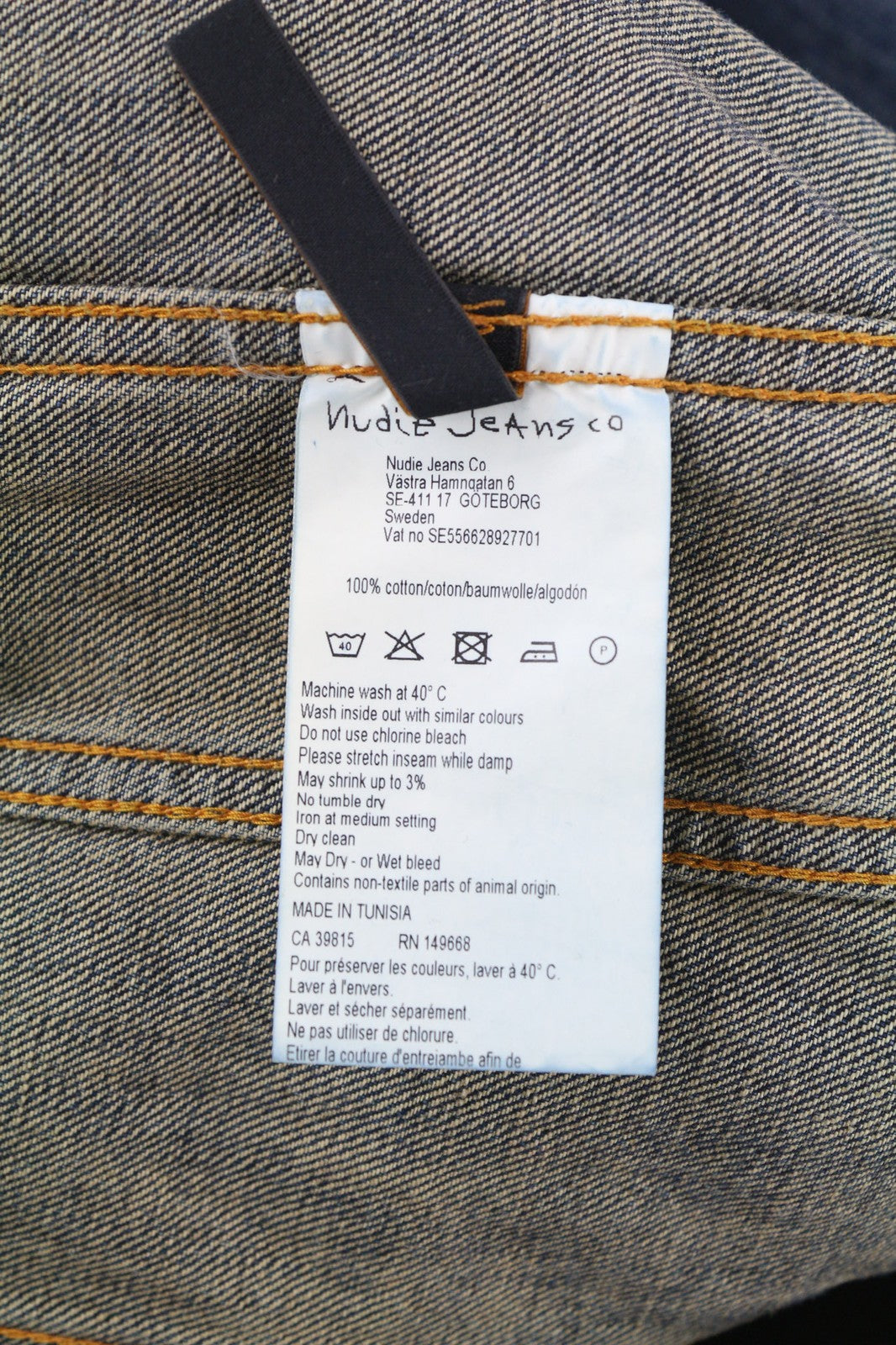 NUDIE Billy Dark Authentic  Mens Jacket M Blue Unlined Spread Neck Regular