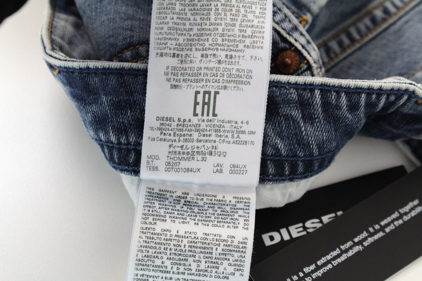 DIESEL Thommer 084UX W27/L32 Men Jeans Stone Washed Boys Skinny Stained Zip-Fly