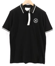 JOHN RICHMOND Mens T-Shirt M Black Short Sleeve Polo Patch  All Seasons Dark