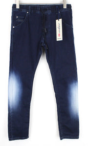 DIESEL Krooley-NE 0687D W28 Men Jeans Sweat Jogg Tapered Contrasting Blue Fade