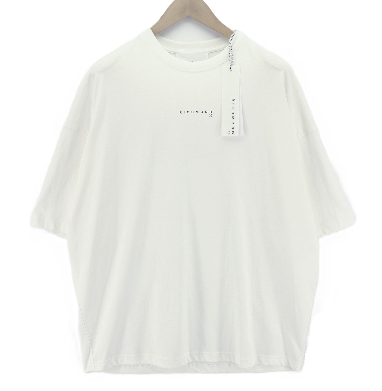 JOHN RICHMOND Mens T-Shirt M White Loose Oversized Crew Short Sleeve