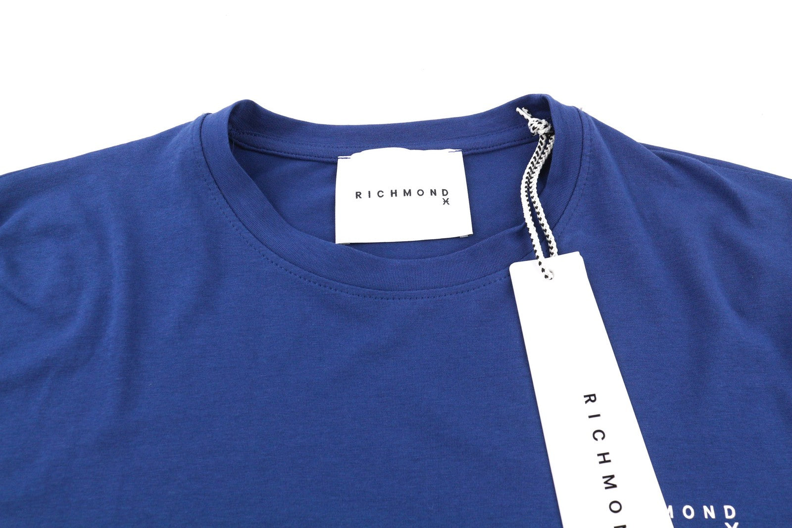 RICHMOND Mens T-Shirt M Blue Short Sleeve  Crew Stretch  All Seasons