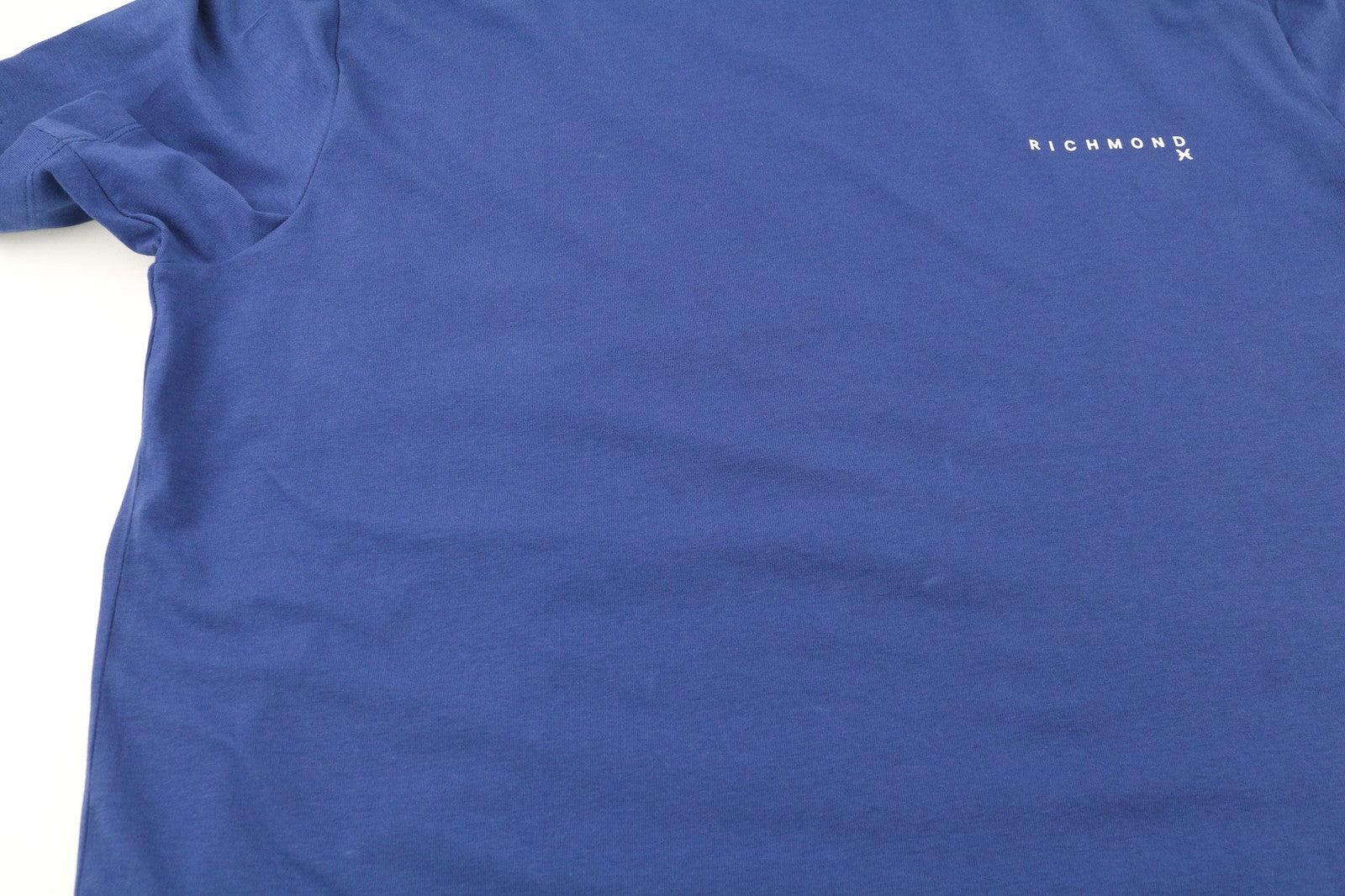 RICHMOND Mens T-Shirt M Blue Short Sleeve  Crew Stretch  All Seasons