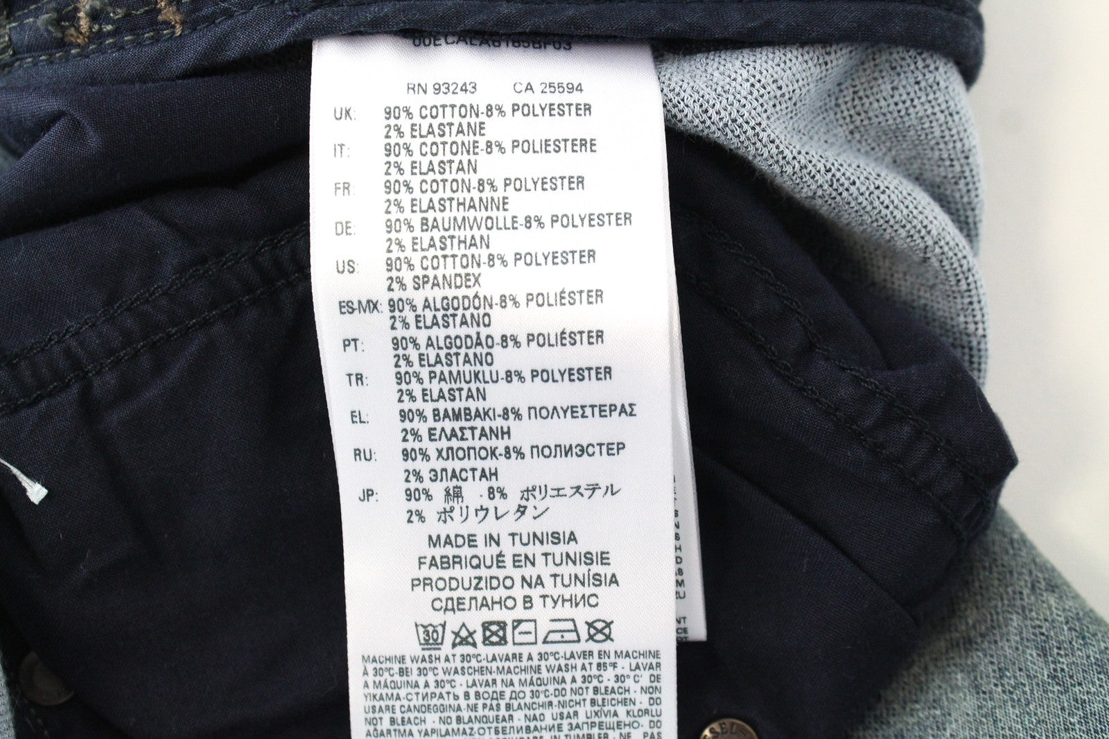 DIESEL Thavar-NE R060S W28 Men Jeans Tapered Ripped Aged Look Sweat Jogg Blue