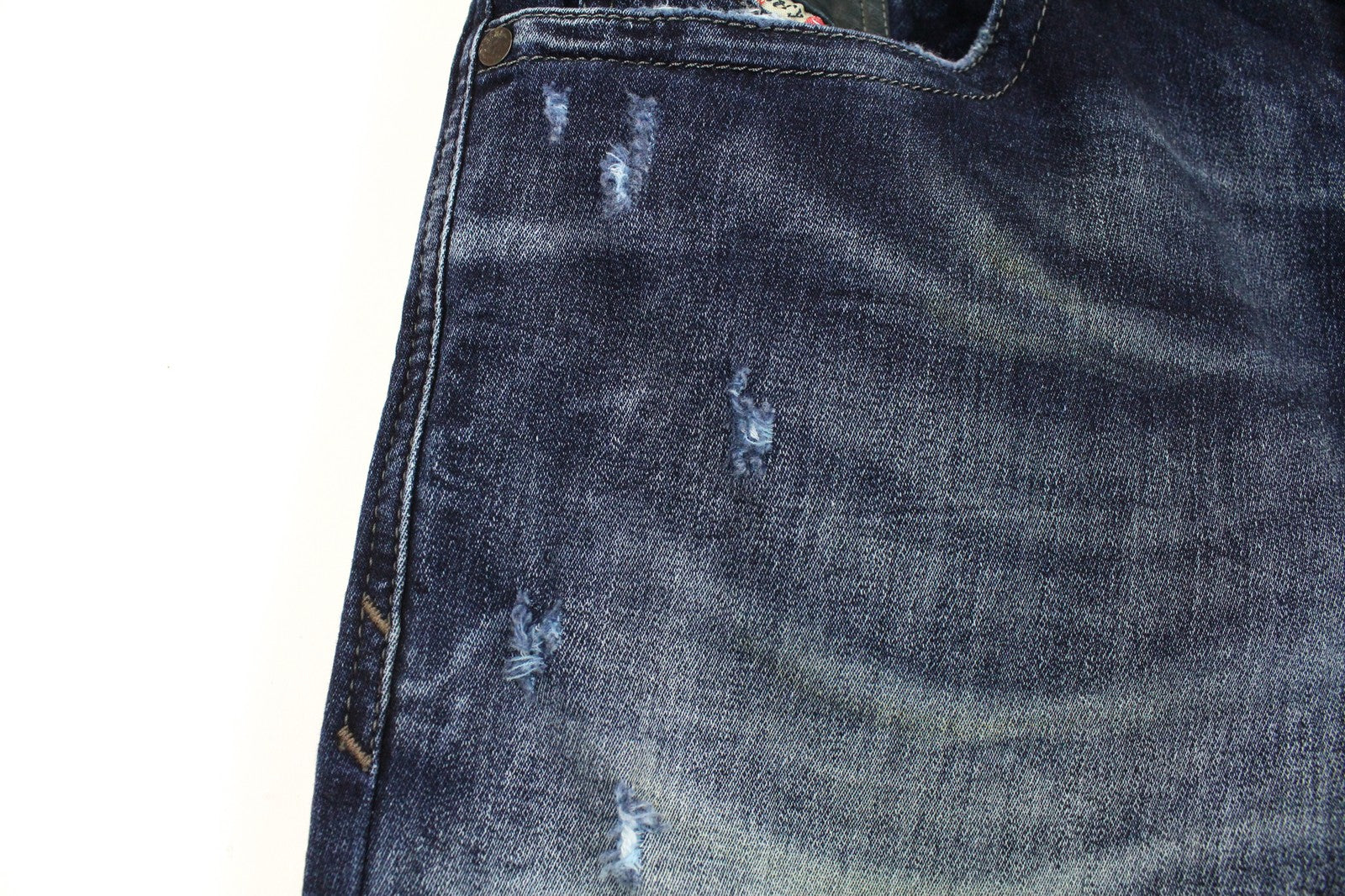 DIESEL Thavar-NE R060S W28 Men Jeans Tapered Ripped Aged Look Sweat Jogg Blue