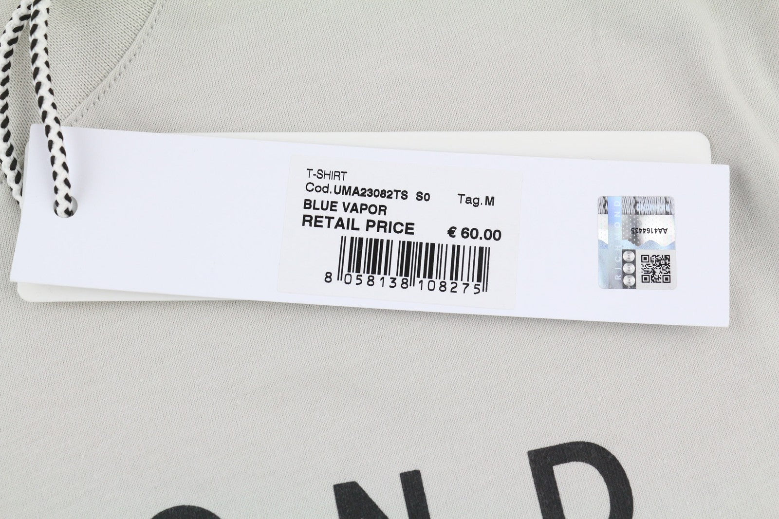 RICHMOND Mens T-Shirt M Grey Short Sleeve Crew  Stretch  All Seasons