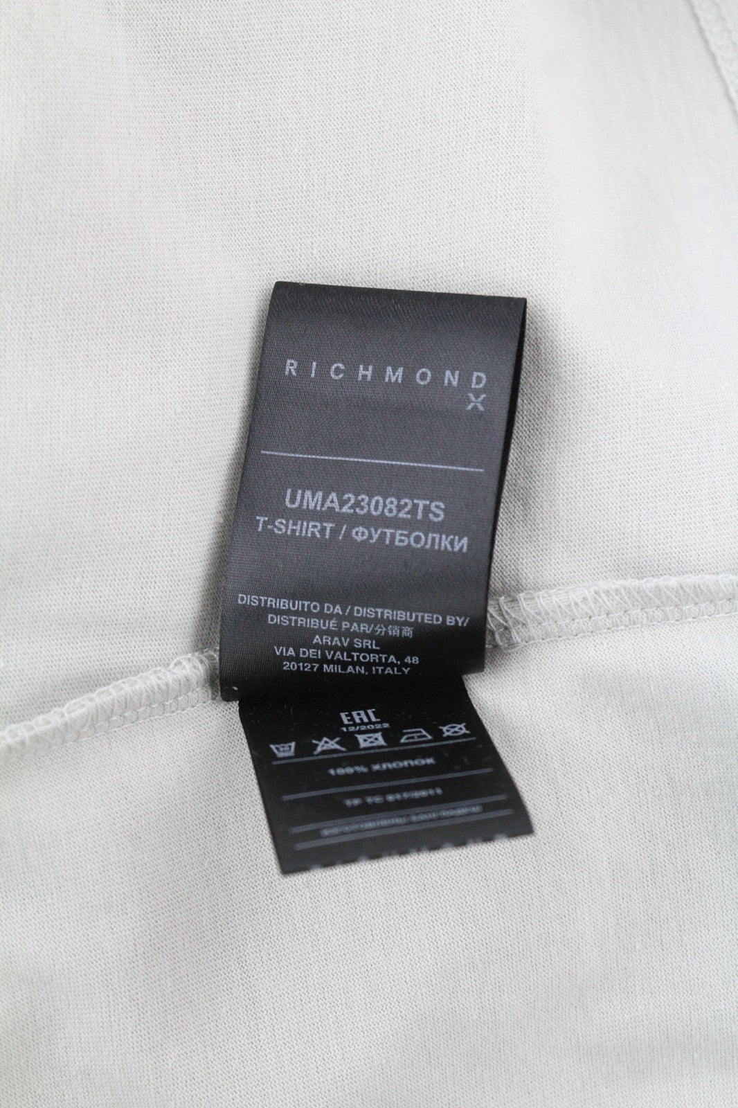 RICHMOND Mens T-Shirt M Grey Short Sleeve Crew  Stretch  All Seasons