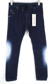 DIESEL Krooley-NE 0687D W28 Men Jeans Fade Contrasting Blue Sweat Jogg Tapered