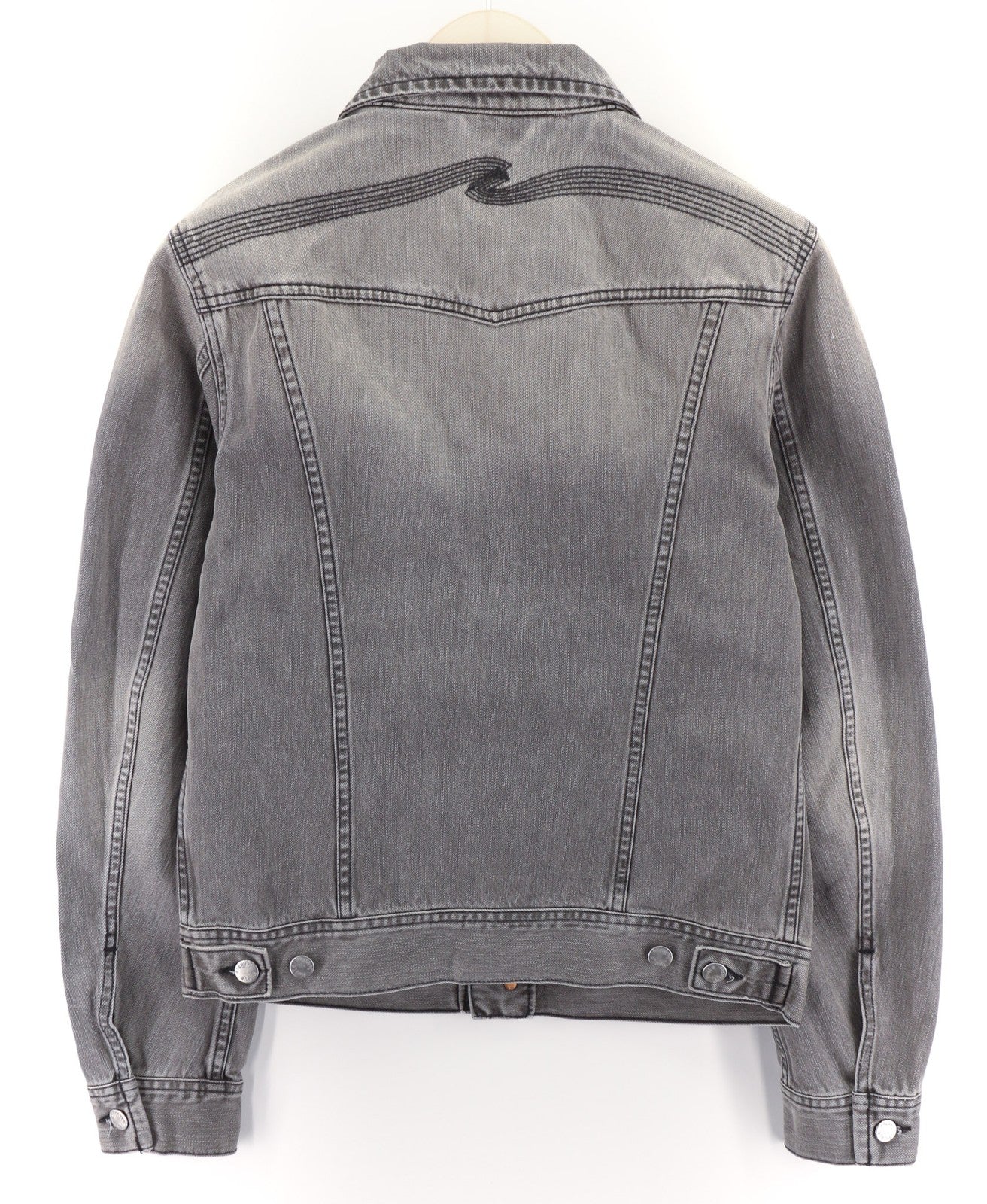 NUDIE Conny Org. Fog Mens Jacket S Button Closure Organic  Grey