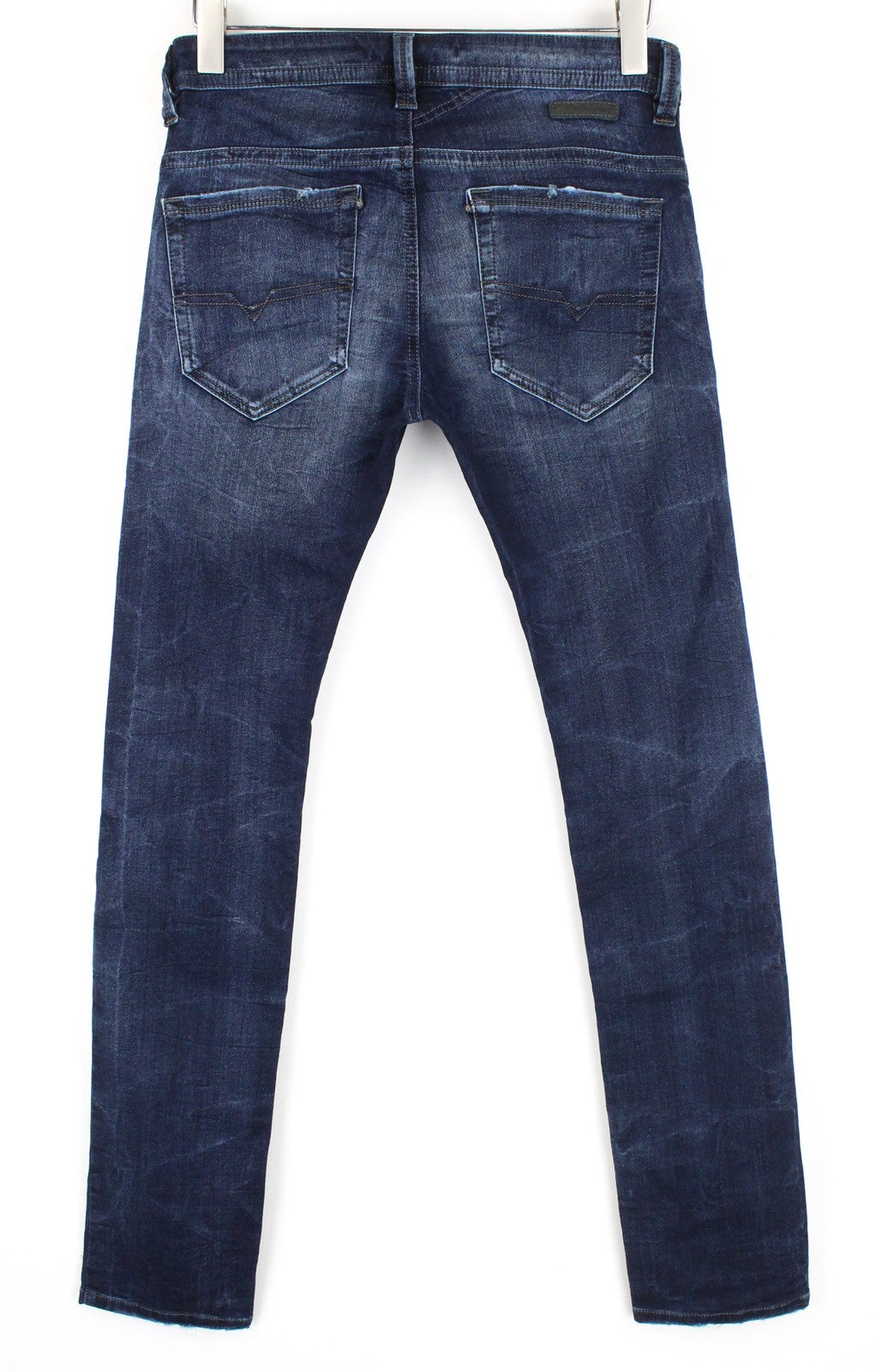 DIESEL Thavar-NE R060S W28 Men Jeans Sweat Jogg Blue Taper Distressed Aged Look