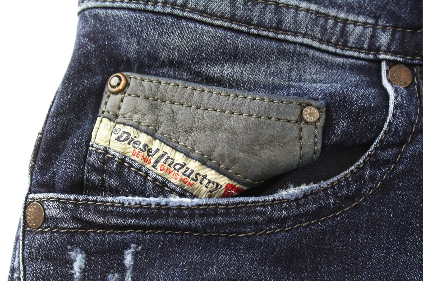 DIESEL Thavar-NE R060S W28 Men Jeans Sweat Jogg Blue Taper Distressed Aged Look