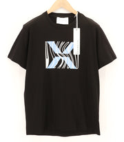 JOHN RICHMOND Mens T-Shirt M Dark Black Short Sleeve Crew Neck  Print