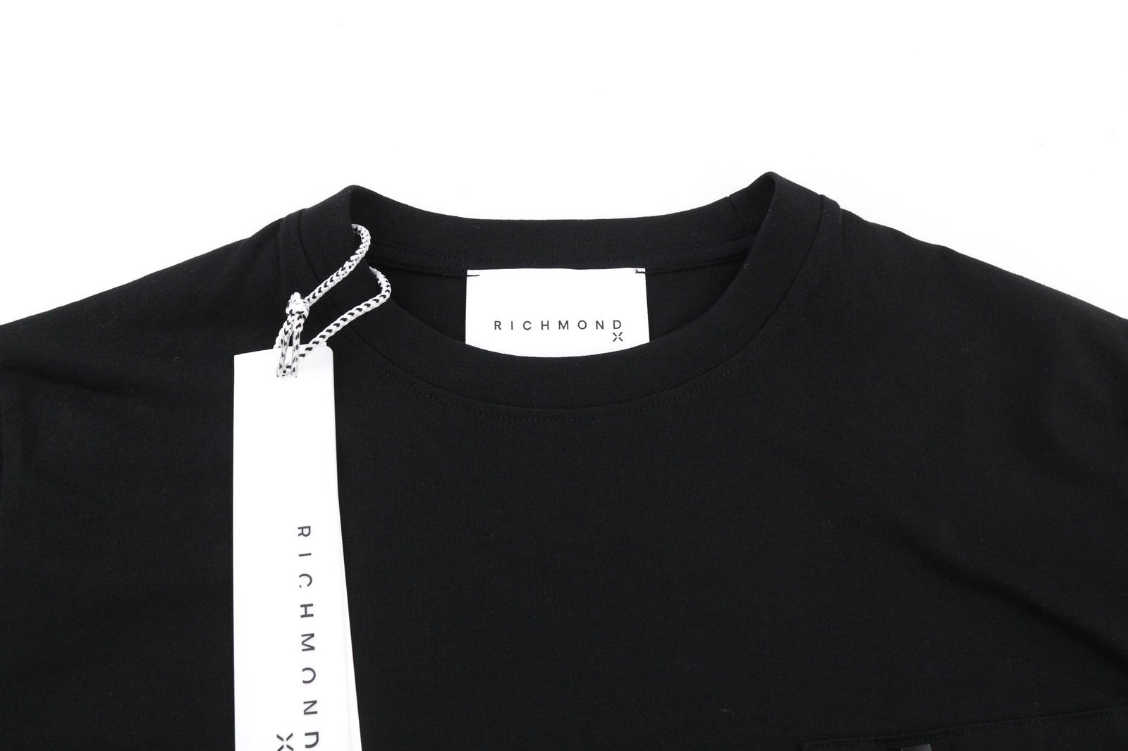 JOHN RICHMOND Mens T-Shirt M Black Short Sleeve Zip Pocket  All Seasons