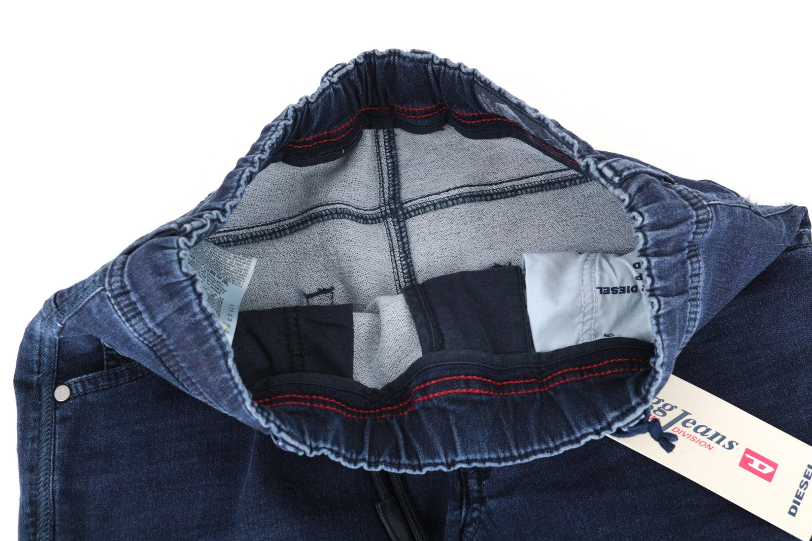 DIESEL Krooley-NE 0687D W28 Men Jeans Sweat Jogg Tapered Contrasting Blue Denim