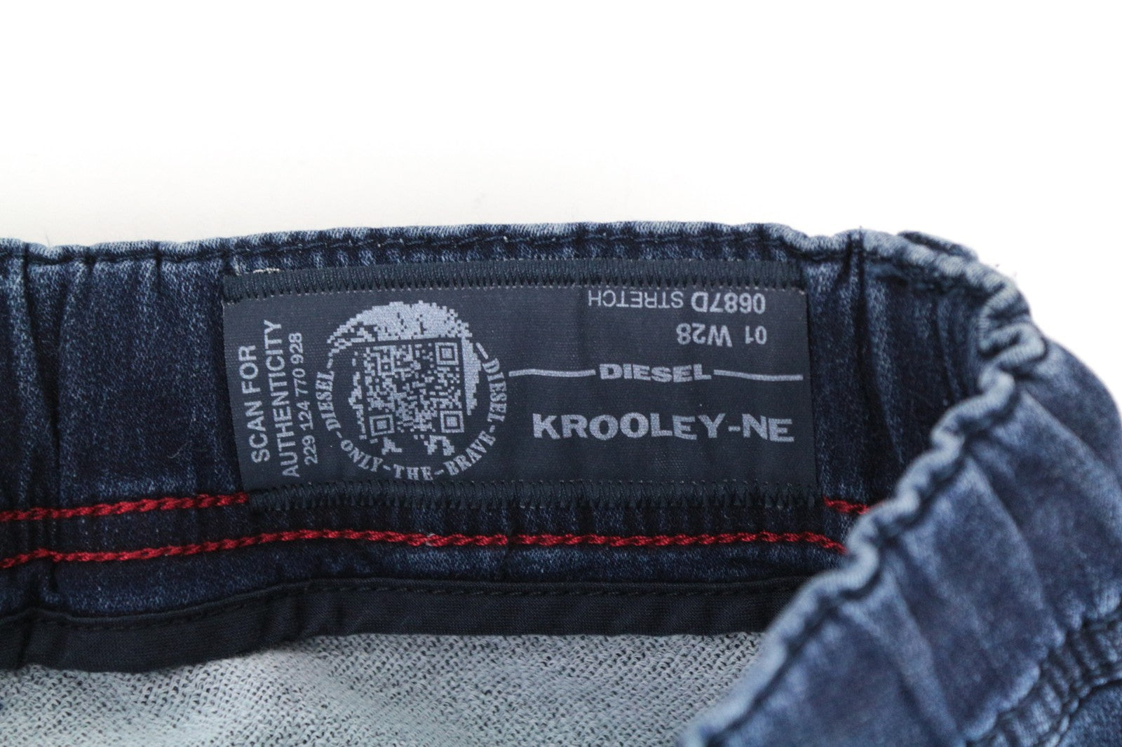 DIESEL Krooley-NE 0687D W28 Men Jeans Sweat Jogg Tapered Contrasting Blue Denim