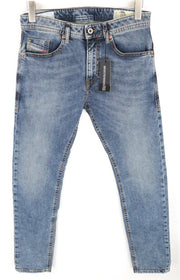 DIESEL Thommer 084UX W29/L30 Men Jeans Stone Washed Slim-Skinny Stained Zip-Fly