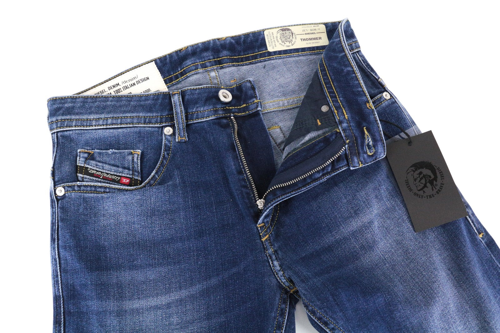 DIESEL Thommer 0870F W28/L32 Men Jeans Blue Zip Fly Washed Out Slim Skinny Fit