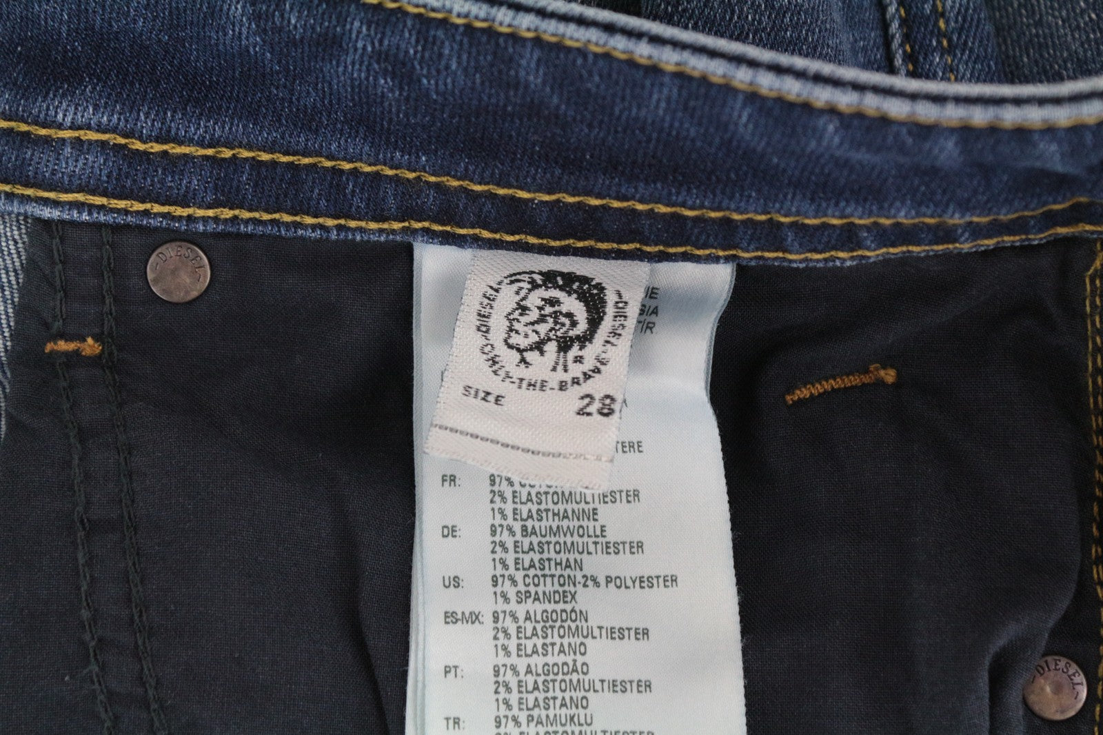 DIESEL Thommer 0870F W28/L32 Men Jeans Blue Zip Fly Washed Out Slim Skinny Fit