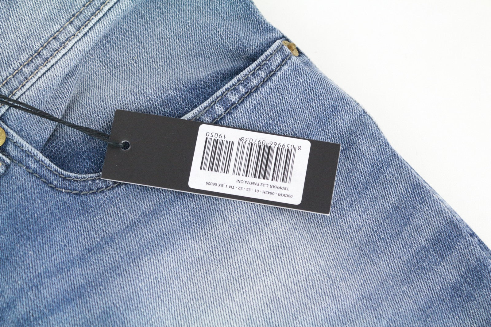 DIESEL Tepphar 0842H W33/L32 Men Jeans Slim Carrot Whiskered Washed Out Blue