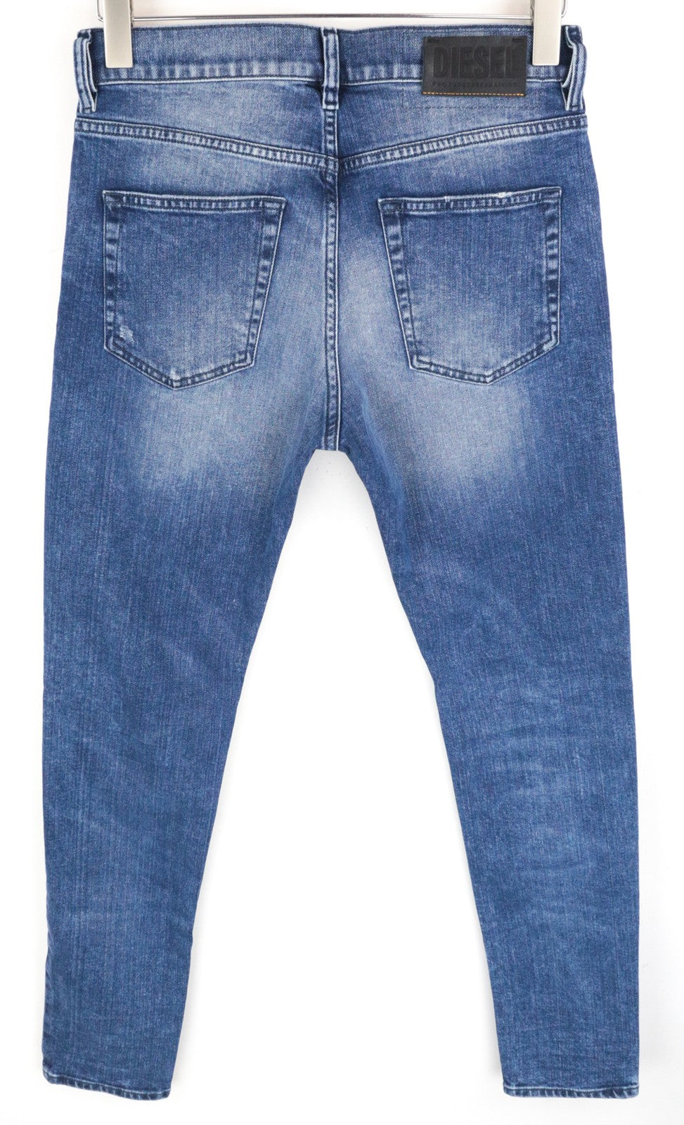 DIESEL D-Strukt 081AQ W29/L32 Men Jeans Tapered Stone Washed Ripped Zip-Fly