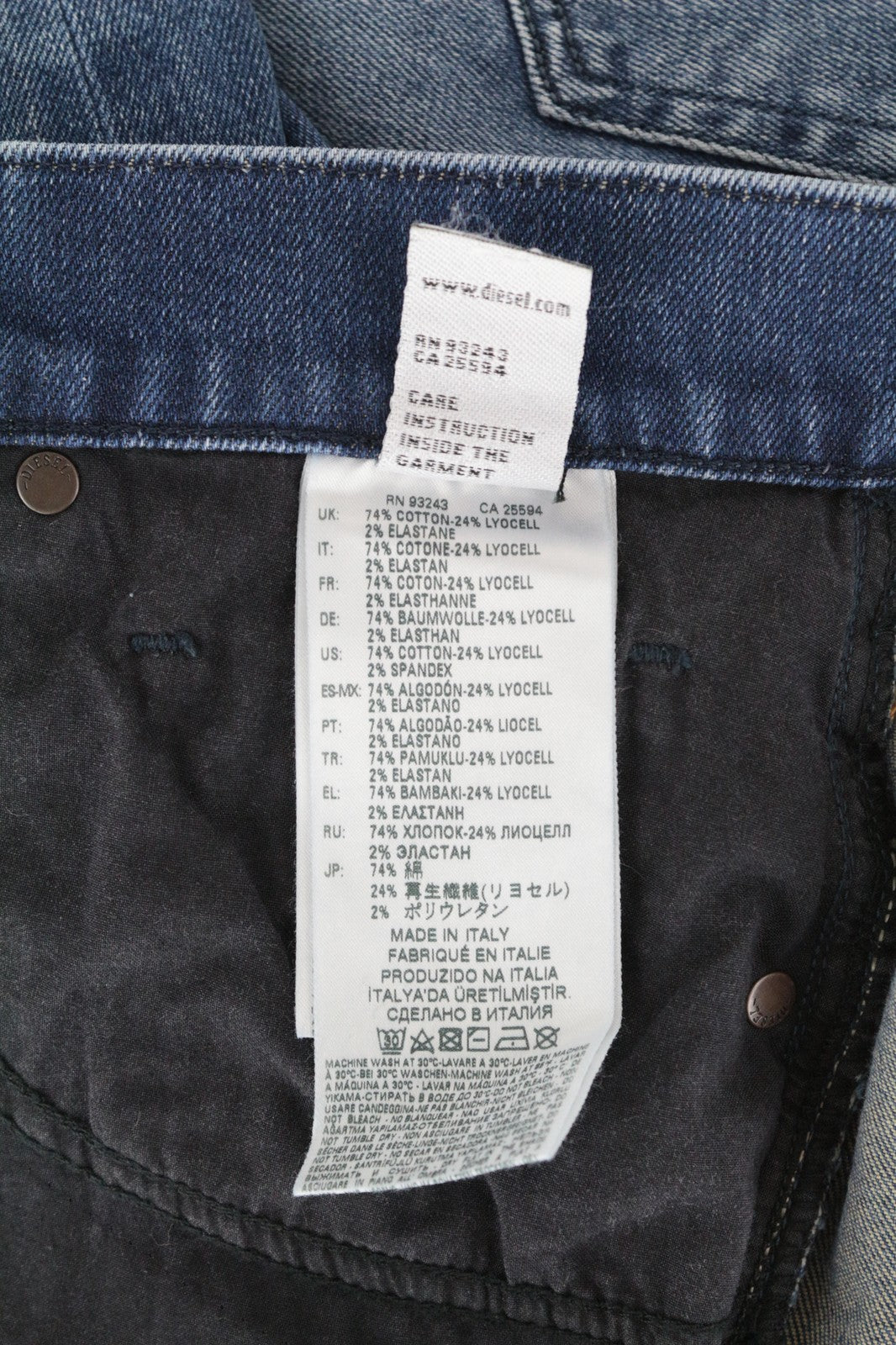 DIESEL D-Strukt 081AQ W29/L32 Men Jeans Tapered Stone Washed Ripped Zip-Fly